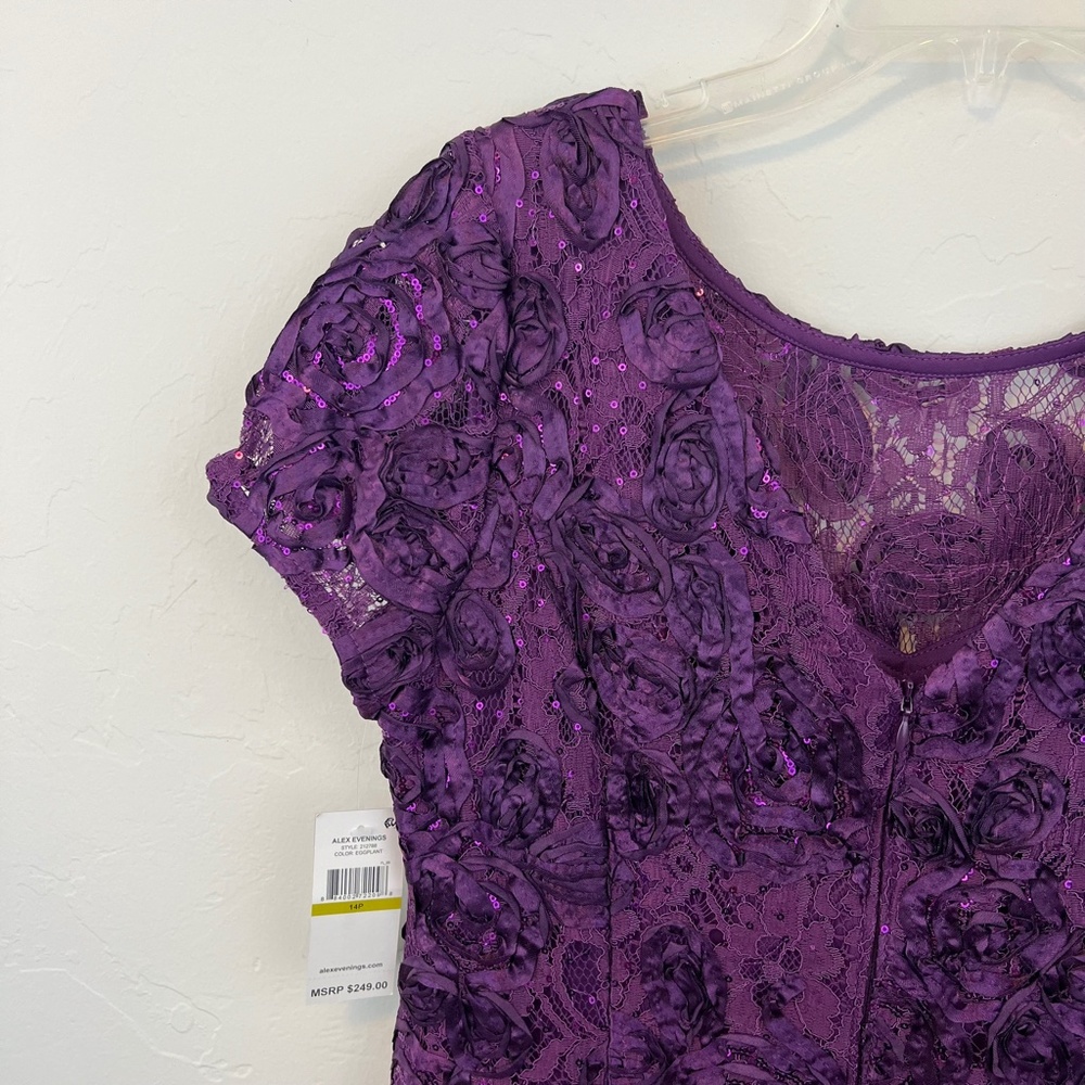 NWT Alex Evenings Formal Dress Rosette A Line Gown - Picture 8 of 15